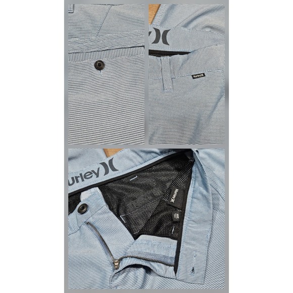 Hurley Porter Walkshorts Mens 29 Blue White Striped Seersucker Pinstripe Coastal - Picture 5 of 8